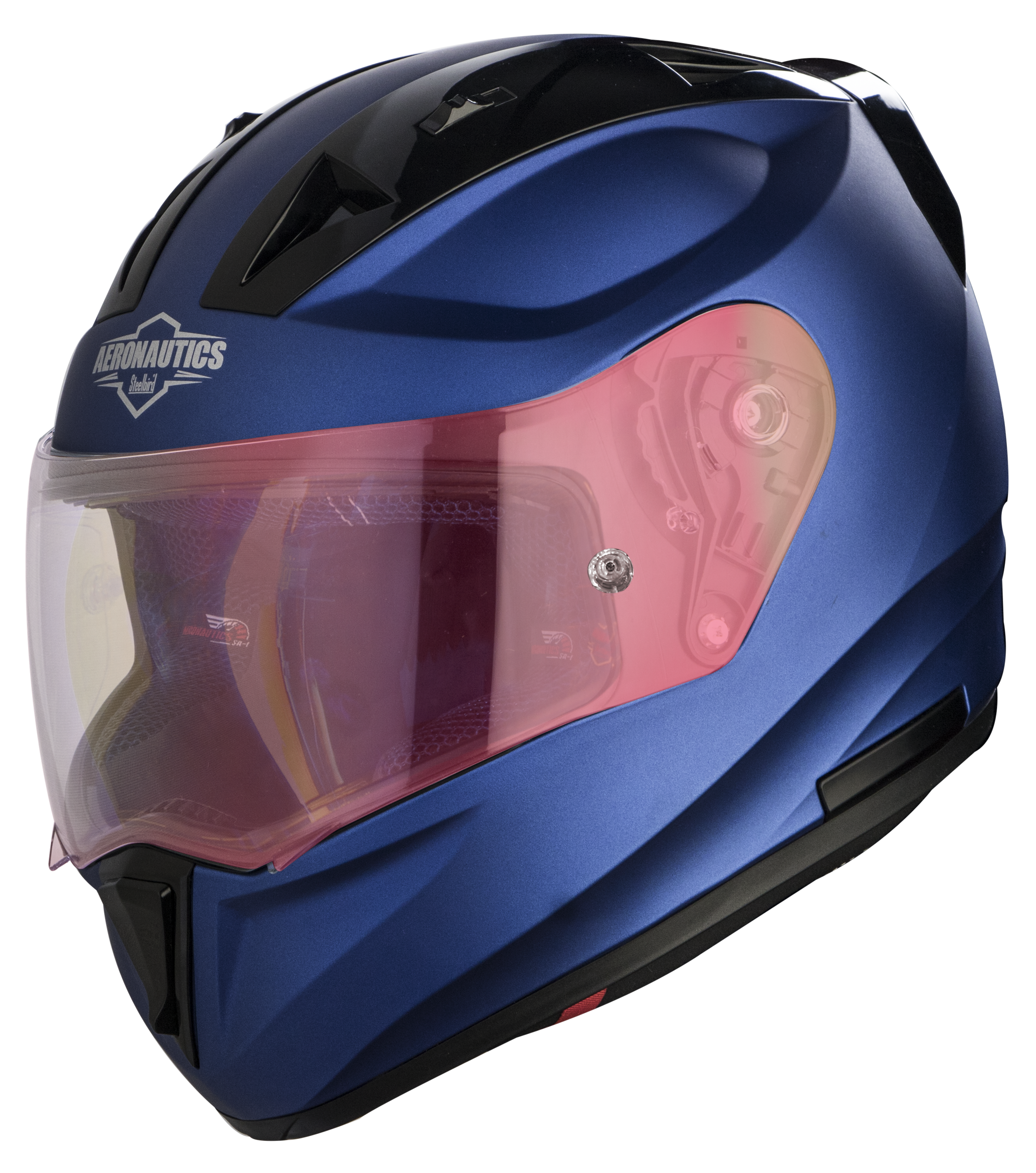 SA-1 Aeronautics Mat Y Blue With Anti-Fog Shield Gold Night Vision Visor